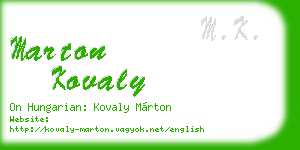marton kovaly business card